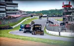 The BTRC race trucks competing at Brands Hatch